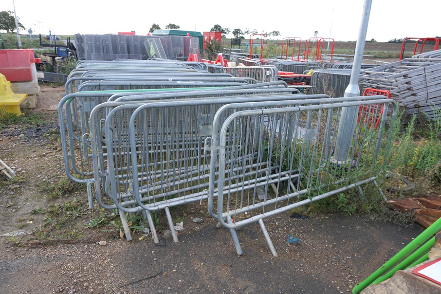 40x free standing metal safety barriers, 2100x1100...