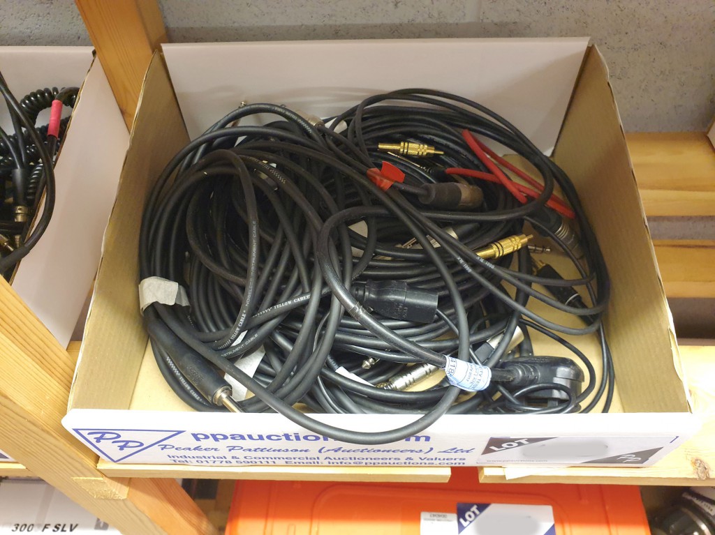 Qty various XLR audio, power cables etc