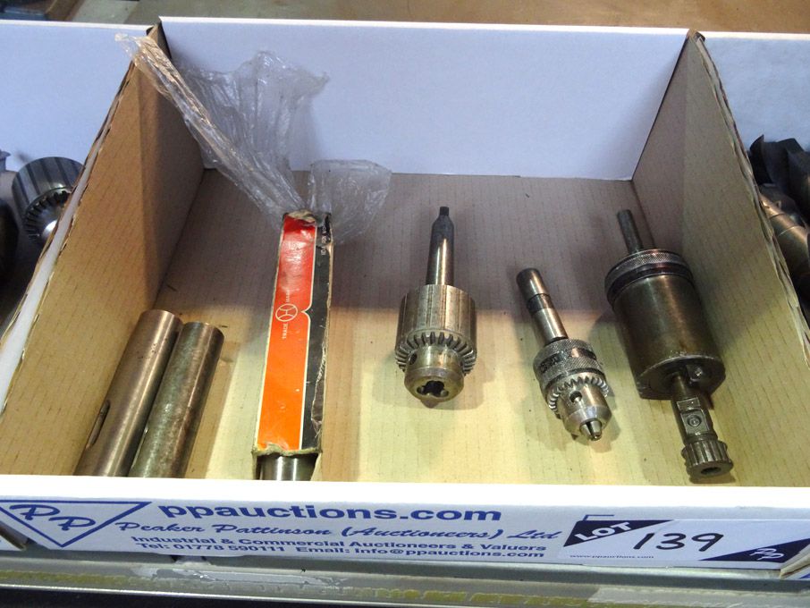 Qty various taper drill chucks, sleeves, tapping h...