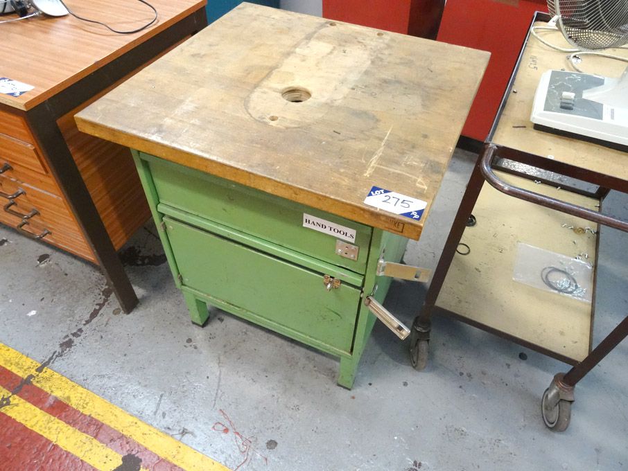 Wooden top workbench with built in drawer unit and...