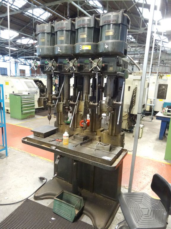 Herbert 4 spindle in line drill, 46x16" RF table,...