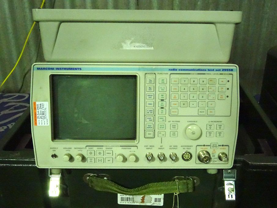 Marconi 2955B radio communications test set in cas...