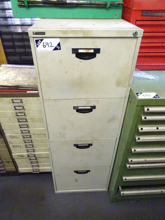 Trumph 4 drawer metal filing cabinet, 470x680x1330...